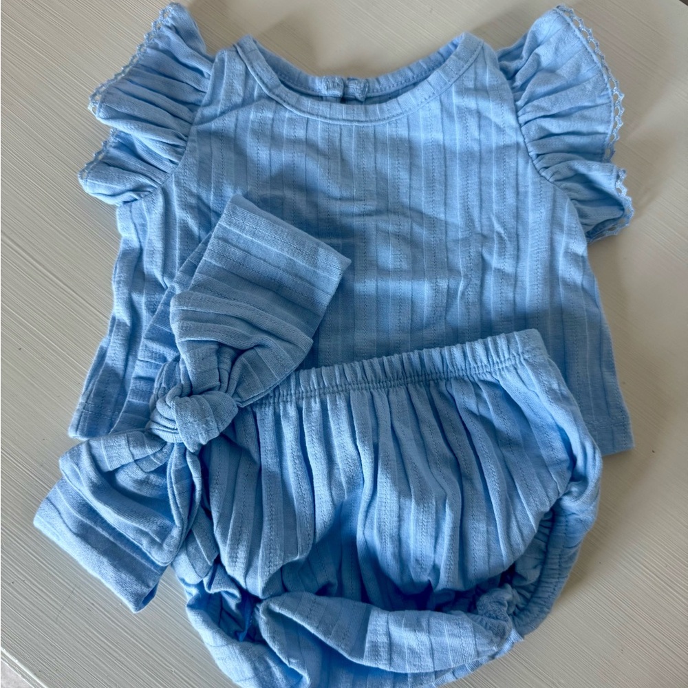 Baby Gap Rib Outfit Set Light Blue
